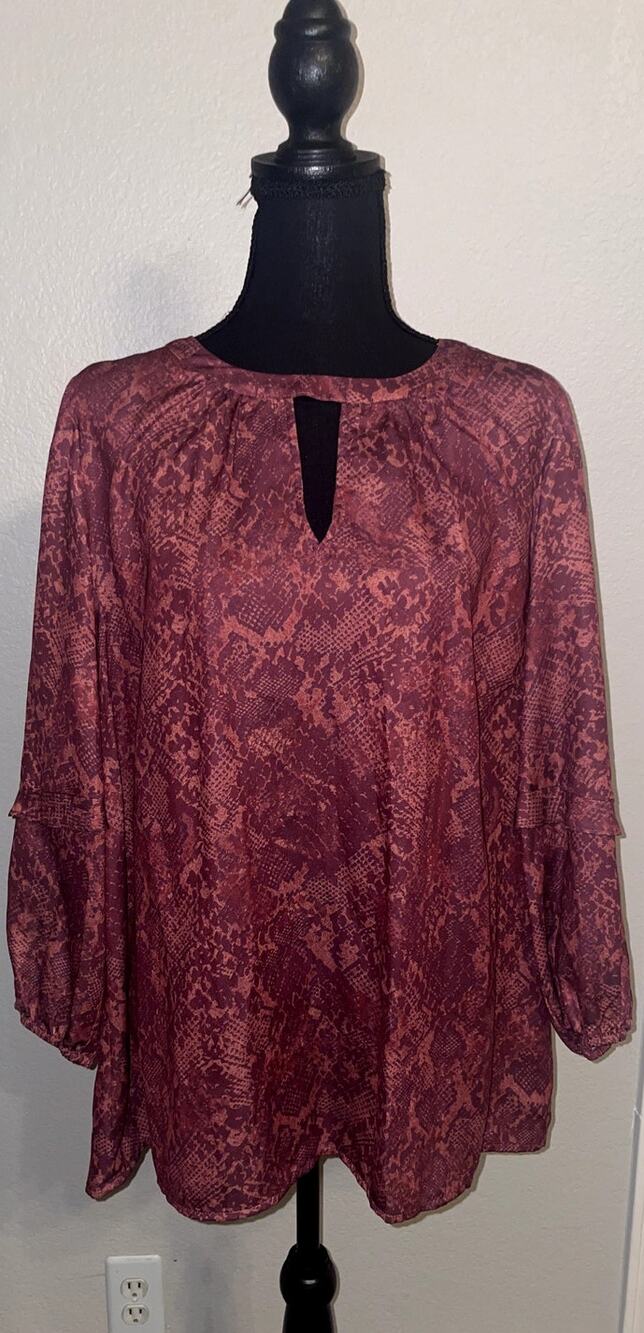 Anthropologie Dolan  Left Coast Collection Snake Print Blouse Size 1x
